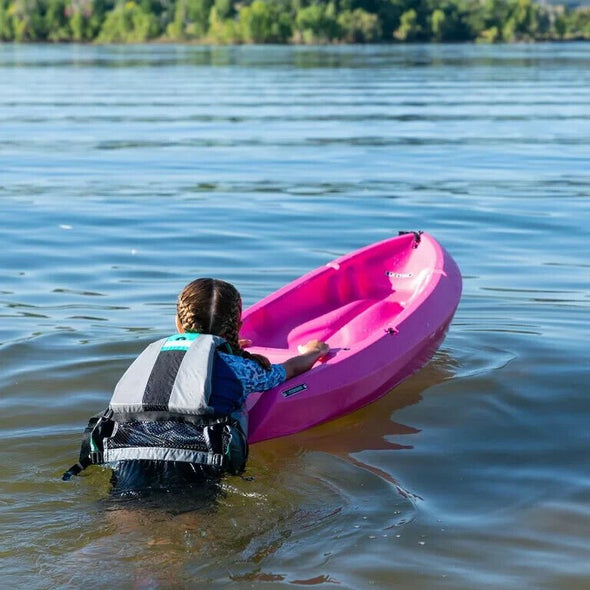 6 ft Lightweight Pink Youth Kayak with UV Protection for Kids - Aroflit