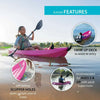 6 ft Lightweight Pink Youth Kayak with UV Protection for Kids - Aroflit