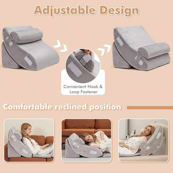 6 Pieces Bed Pillow Sleeping Wedge For Acid Reflux & Gerd - Aroflit