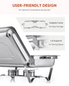 6 - Set Stainless Steel Buffet Food Warmer – 9L Chafing Dishes with Lids - Aroflit