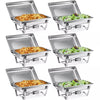 6 - Set Stainless Steel Buffet Food Warmer – 9L Chafing Dishes with Lids - Aroflit