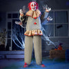 60" Scary Clown Halloween Animatronics with Motion & Light - Up Eyes - Aroflit