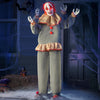 60" Scary Clown Halloween Animatronics with Motion & Light - Up Eyes - Aroflit