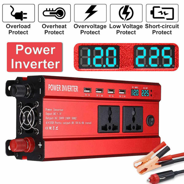 6000W Car Power Inverter DC 12V to AC 240V Converter