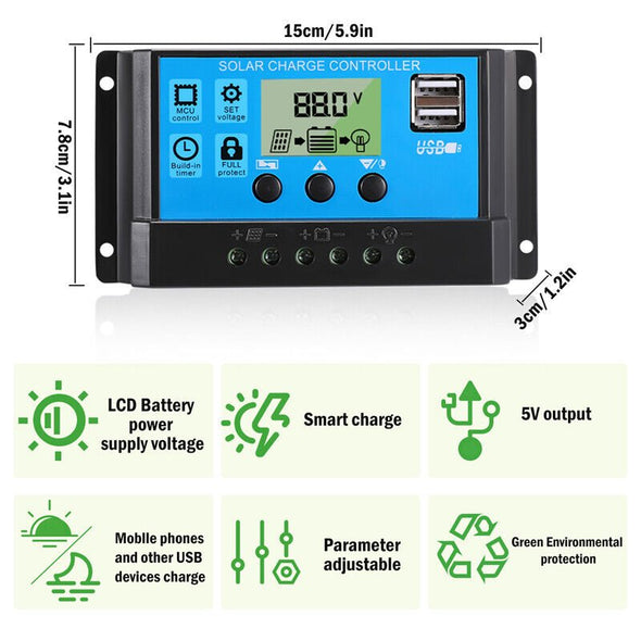 6000W Solar Panel Kit 100A Home Power Generator with 110V Grid System - Aroflit