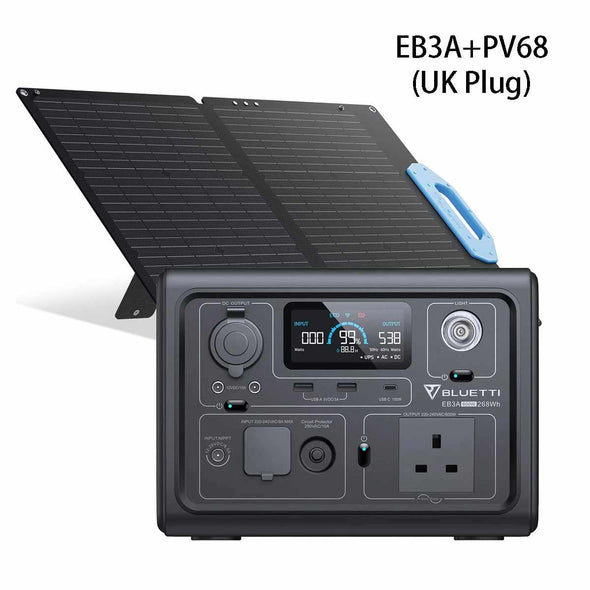 600W-268Wh Portable Power Station with Solar Panel