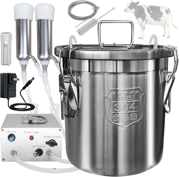 12L Portable Cow Milking Machine with Auto Stop – Efficient & Durable