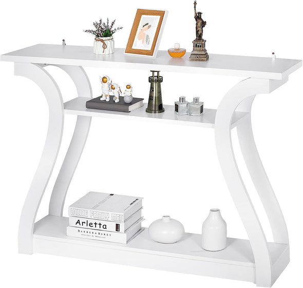 Slim Console Table with Storage for Entryway, Living Room, Hallway