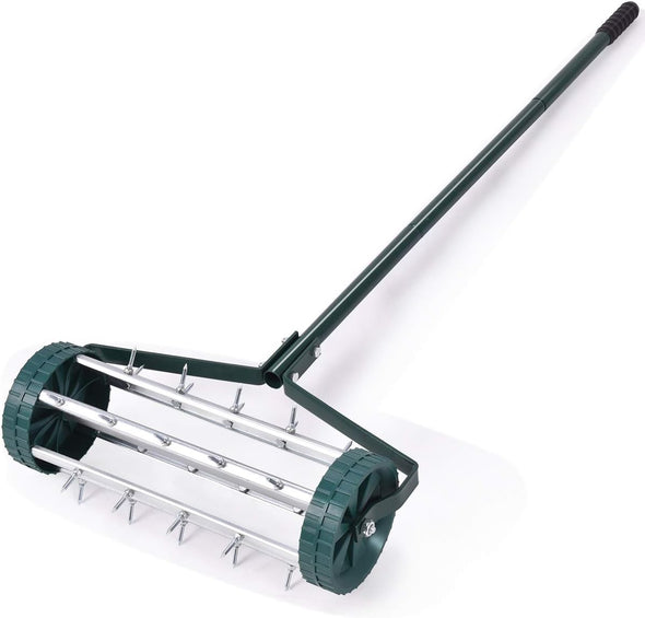 Rolling Lawn Aerator with 1.2-Inch Spikes for Healthy Lawn Care