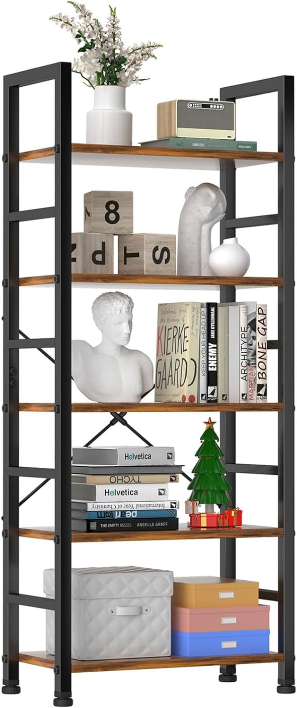 5 Tier Bookcase, Sturdy, Stylish Storage Solution for Books, Plants
