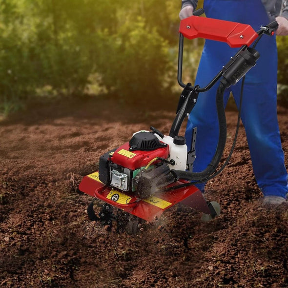 63cc Gas Powered Rototiller Garden Tiller Cultivator for Soil Prep - Aroflit
