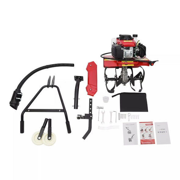 63cc Gas Powered Rototiller Garden Tiller Cultivator for Soil Prep - Aroflit