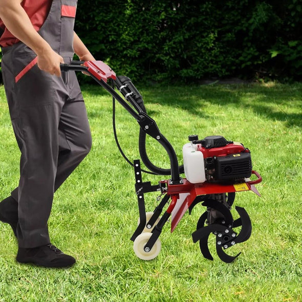 63cc Gas Powered Rototiller Garden Tiller Cultivator for Soil Prep - Aroflit
