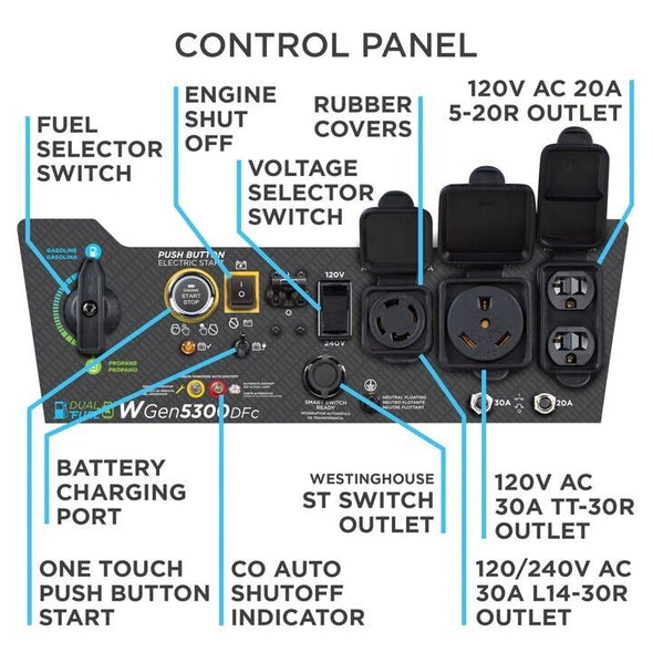 6600W Dual Fuel Backup Generator with Remote Start & CO Sensor - Aroflit