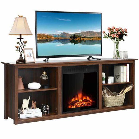 70" Fireplace Tv Console Stand With Electric Fireplace-Aroflit
