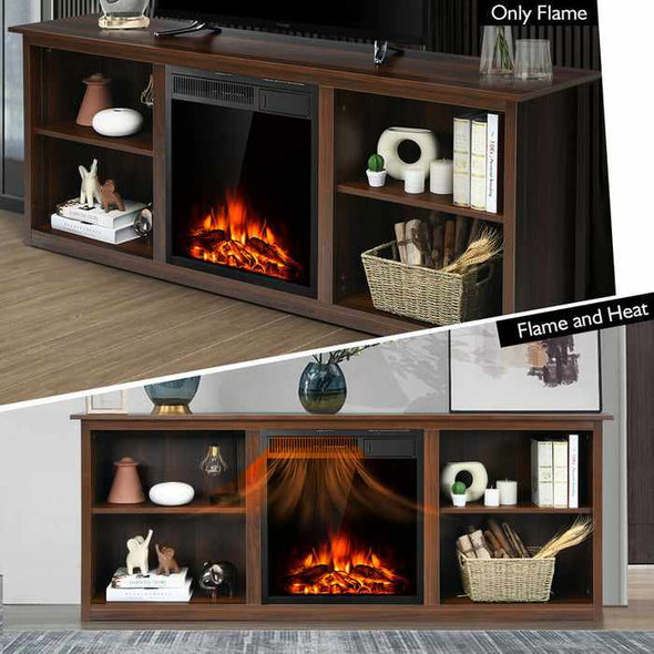 70" Fireplace Tv Console Stand With Electric Fireplace - Aroflit