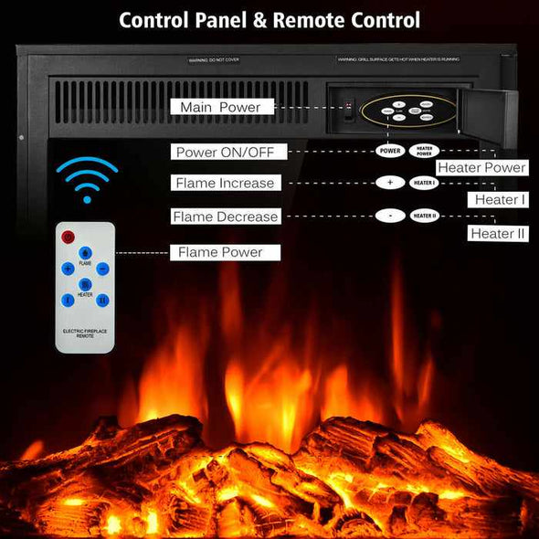 70" Fireplace Tv Console Stand With Electric Fireplace - Aroflit