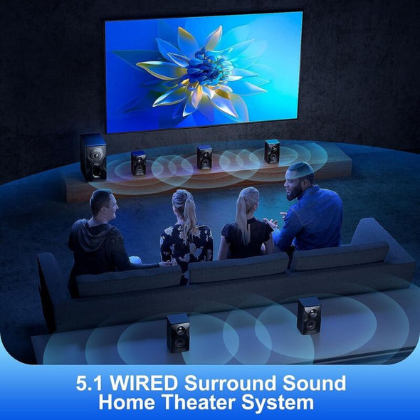 700W Surround Sound Home Theater System with Bluetooth & Subwoofer - Aroflit