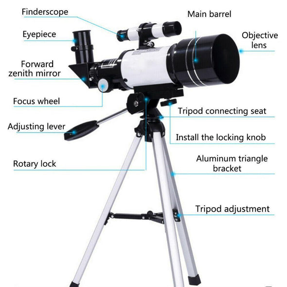 70mm Astronomical Refractor Telescope with Tripod for Stargazing - Aroflit