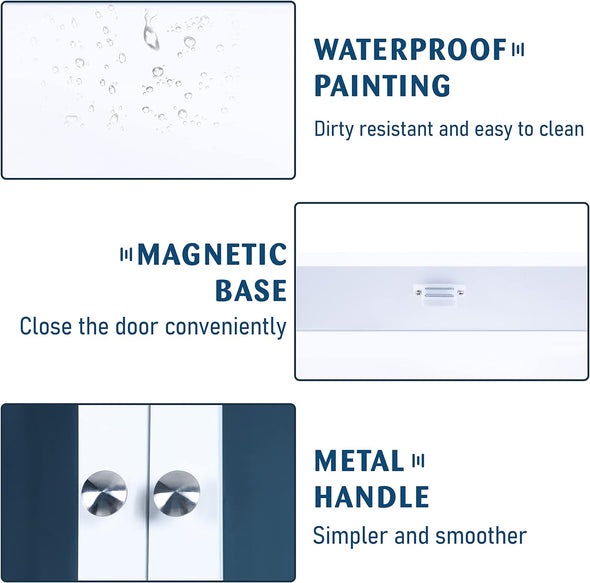 Wall Mounted Bathroom Cabinet with Mirror, Space-Saving