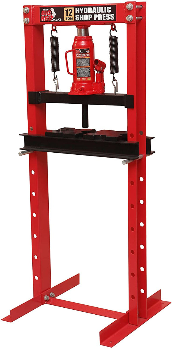 12 Ton Hydraulic Shop Press with Stamping Plates – Heavy Duty Steel