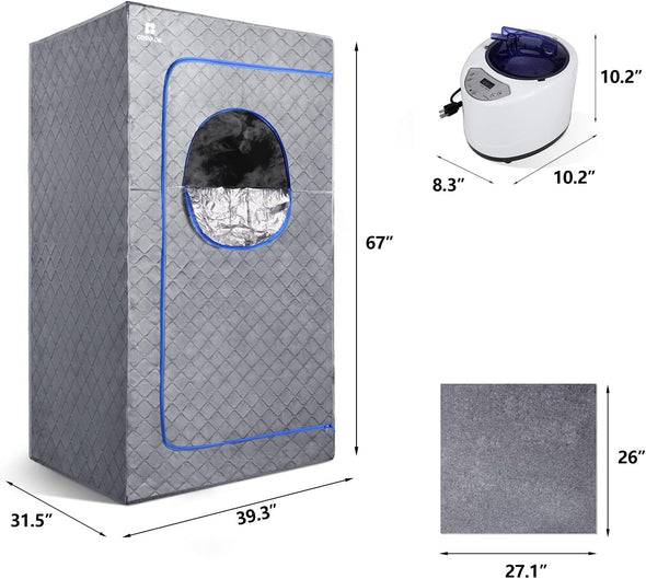 Personal Portable Home Steam Sauna Kit for Indoor/Outdoor Use