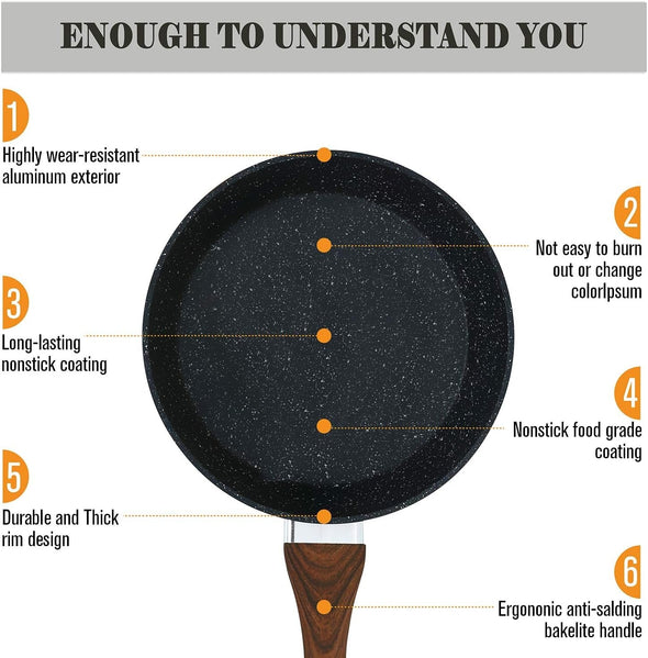 12-Piece Granite Non-Stick Pots and Pans Set, Versatile Cookware