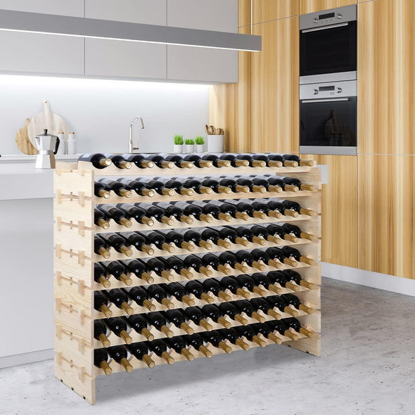 96-Bottle Stackable Modular Wine Rack, Durable, Easy to Assemble