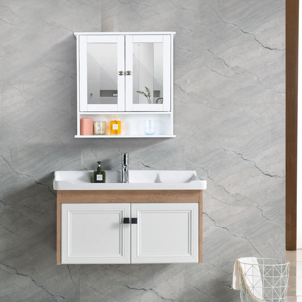 Wall Mounted Bathroom Cabinet with Mirror, Space-Saving