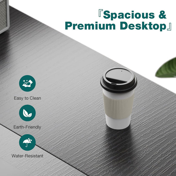 Spacious Computer Desk with Drawers and Storage, Home & Office