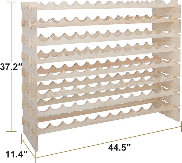 96-Bottle Stackable Modular Wine Rack, Durable, Easy to Assemble