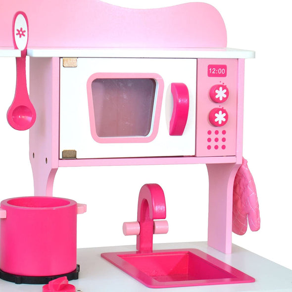 Premium Kids Pretend Play Kitchen Cooking Set with Microwave & Sink