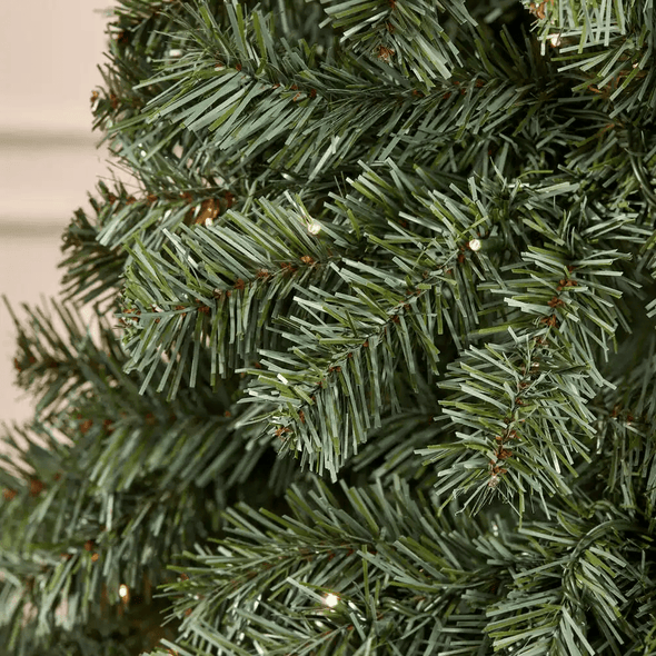 7.5 ft. Pre - Lit LED Brookside Pine Artificial Christmas Tree with Lights - Aroflit