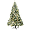7.5Ft Pre - Lit Snow Flocked Artificial Christmas Tree with 550 LED Lights - Aroflit