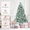 7.5Ft Pre - Lit Snow Flocked Artificial Christmas Tree with 550 LED Lights - Aroflit