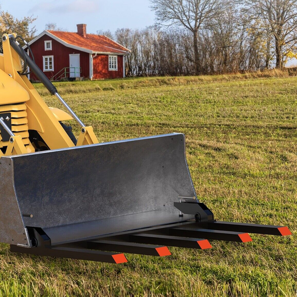 Heavy Duty Skid Steer Loader Fork Attachment - 2500 lbs Capacity