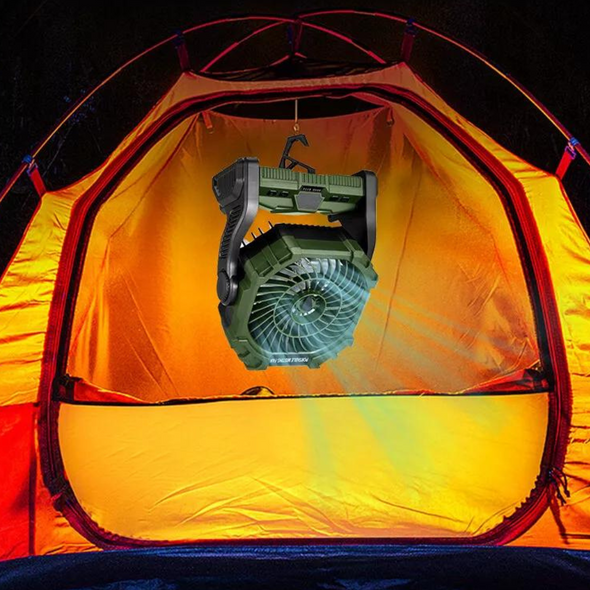 Portable Camping Water Misting Cooling Fan with LED Lighting