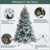 7Ft Snow Flocked Pre - lit Xmas Tree with 300 LED Lights & Sturdy Metal Stand - Aroflit
