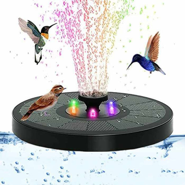 8 LED Solar Panel Powered Water Fountain