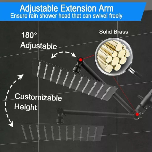 8 - Inch Rain Shower Head with Handheld Combo & Adjustable - Aroflit