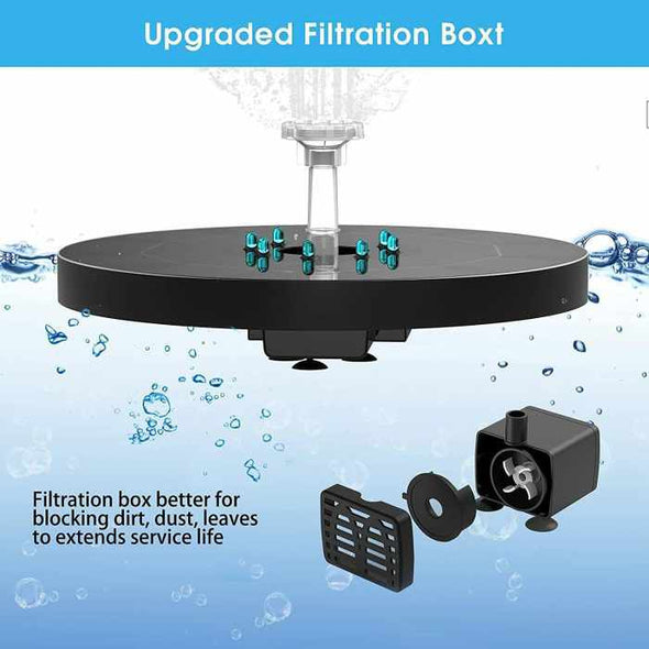 8 LED Solar Panel Powered Water Fountain - Aroflit
