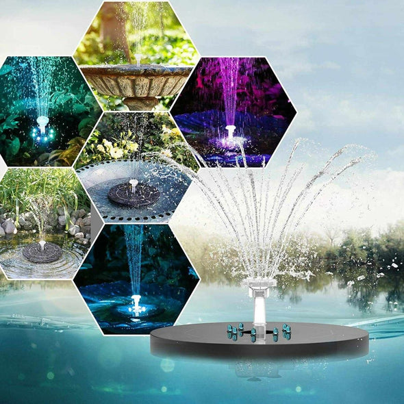 8 LED Solar Panel Powered Water Fountain - Aroflit