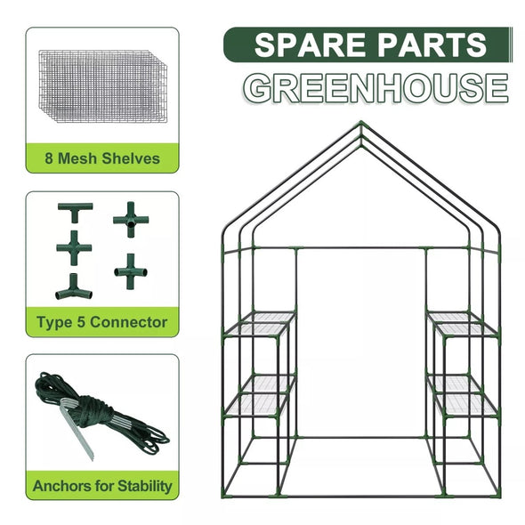8 Shelves Walk - In Portable Greenhouse, Durable, Spacious, All - Weather - Aroflit