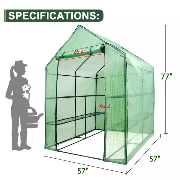 8 Shelves Walk - In Portable Greenhouse, Durable, Spacious, All - Weather - Aroflit