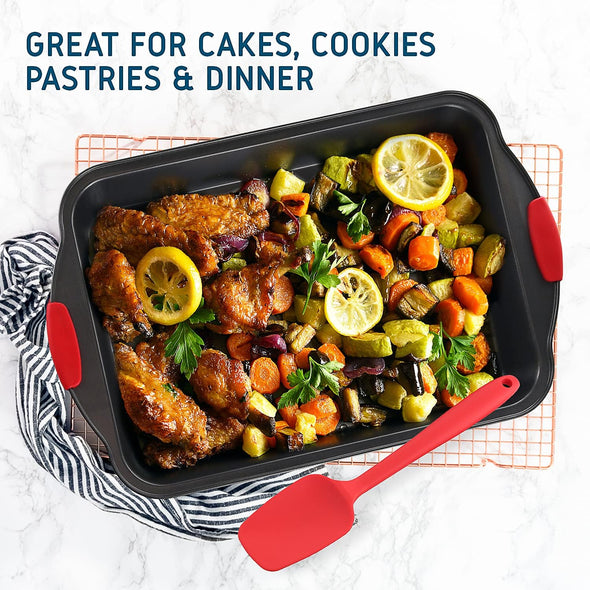 15-Piece Nonstick Ceramic Bakeware Set with Silicone Handles