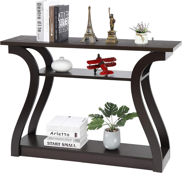Slim Console Table with Storage for Entryway, Living Room, Hallway