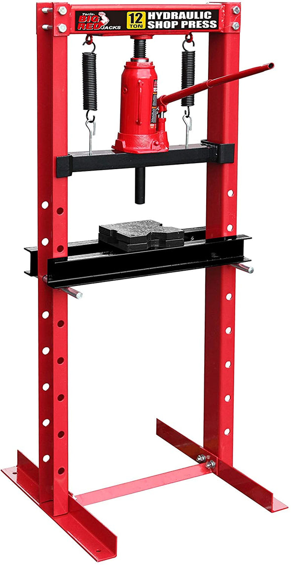 12 Ton Hydraulic Shop Press with Stamping Plates – Heavy Duty Steel