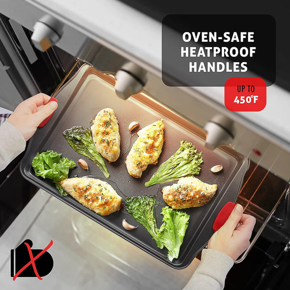 15-Piece Nonstick Ceramic Bakeware Set with Silicone Handles