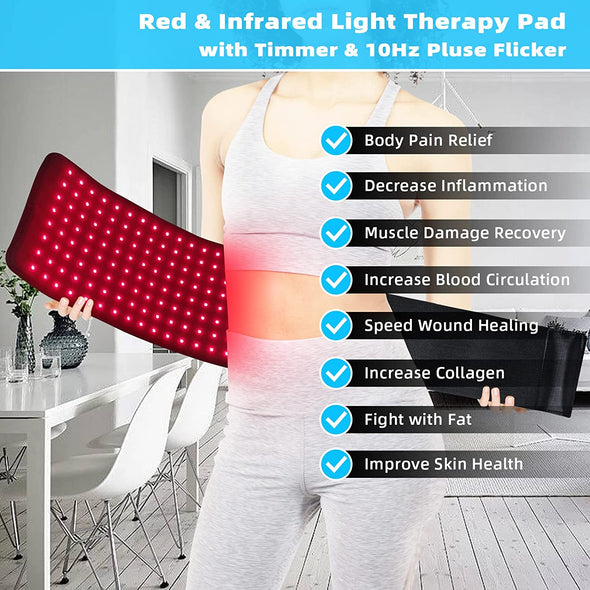 Medical-Grade Infrared Light Therapy Pad Belt for Pain Relief & Recovery