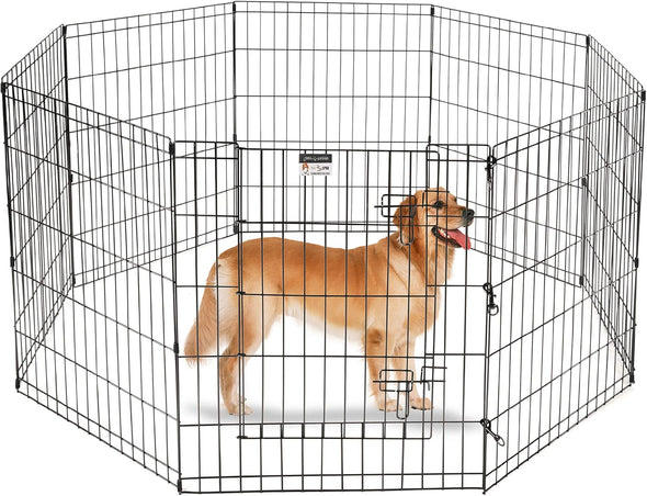 30-Inch 8-Panel Tall Dog Playpen with Rust-Resistant Coating & Door